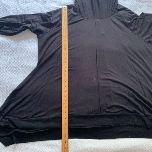 NEW Grace black cowl neck long sleeve jersey knit sharkbite hem sweater top - Picture 7 of 7